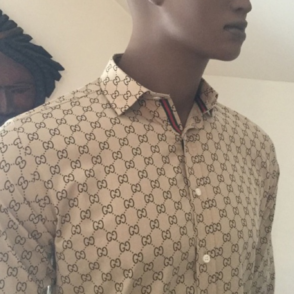 Vintage Gucci cotton GG Print Dress Shirt